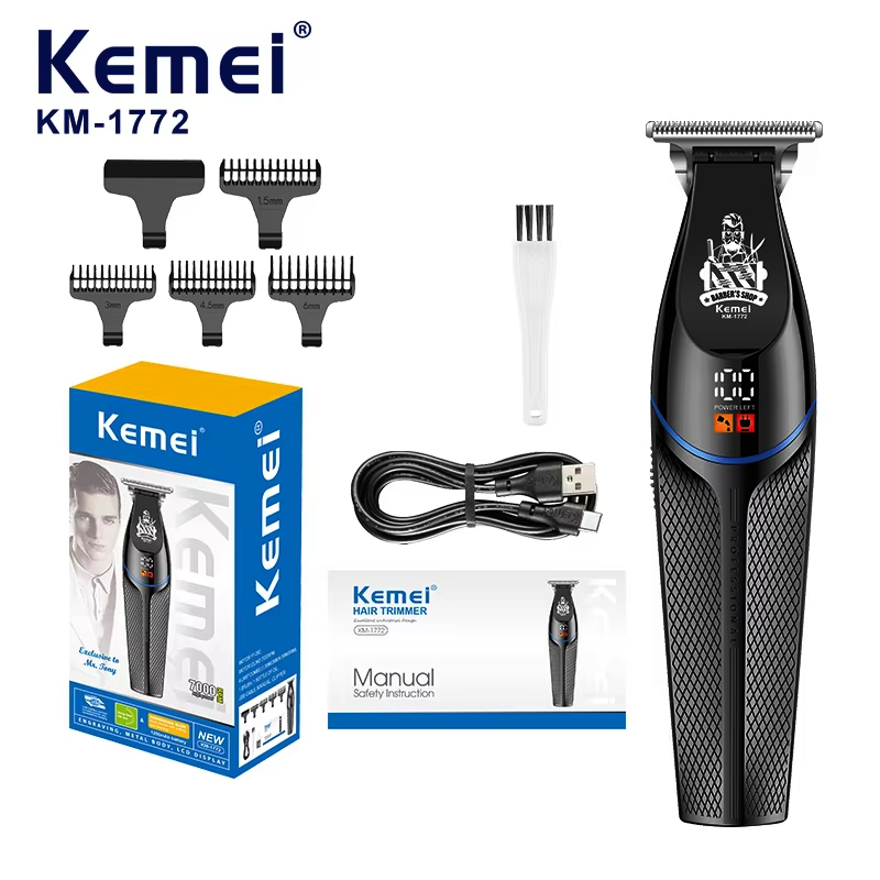 Beard Trimmer Cordless - Kemei KM-1772 7000 tr/min tondeuses à