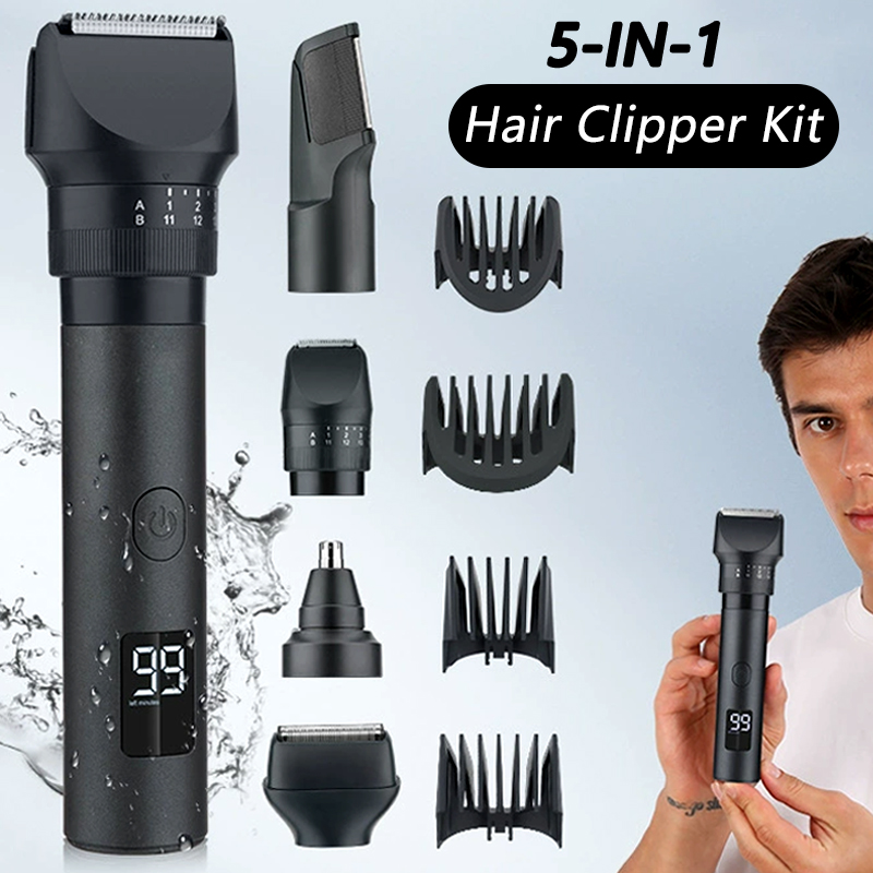 Beard Trimmer Cordless - Tondeuse à cheveux sans fil 5-en-1