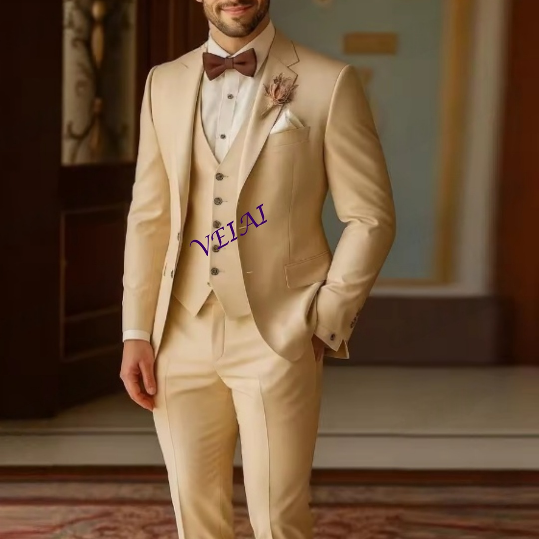 Men'S Grooming Daily - Costume Champagne personnalisé pour hommes, fête