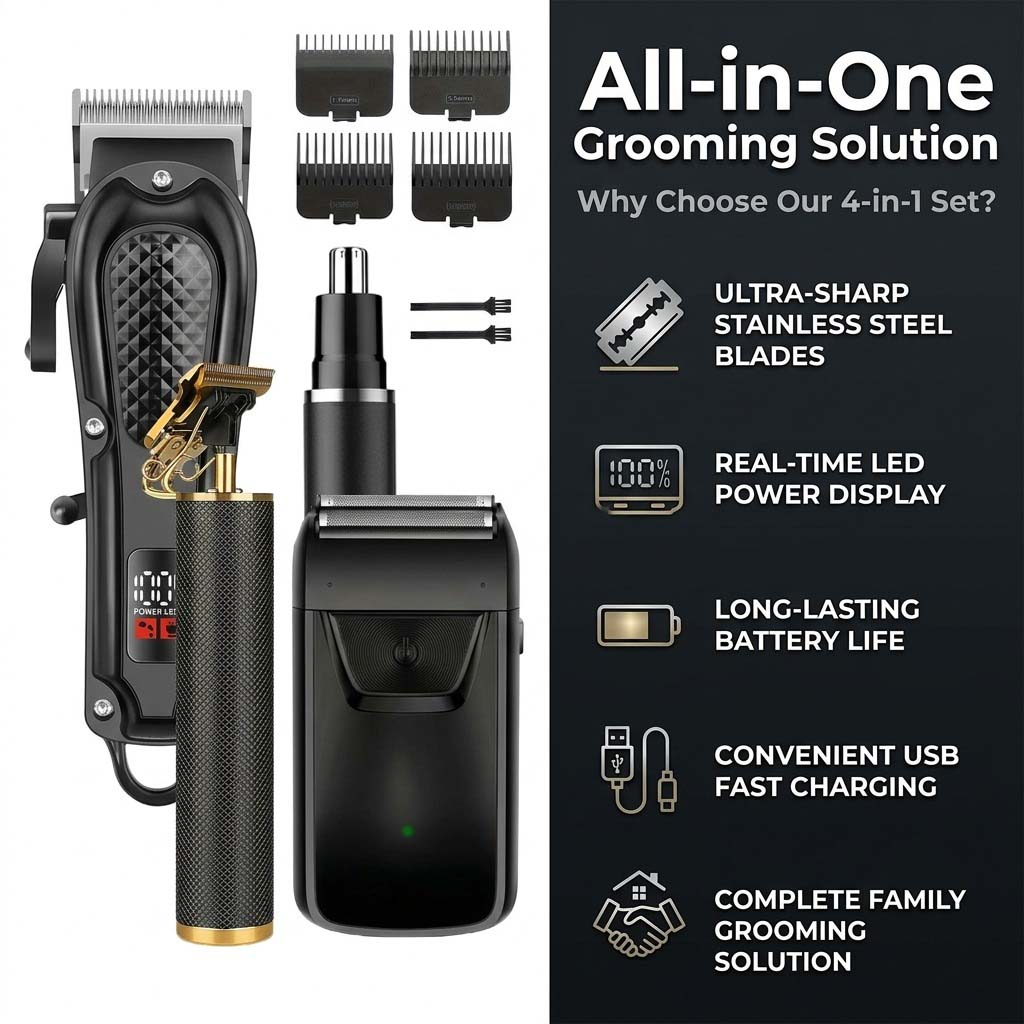 Kit de tondeuse à cheveux 4 en - Beard Trimmer Cordless avis et prix